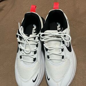 Nike White Sneakers with Black and Red Accents